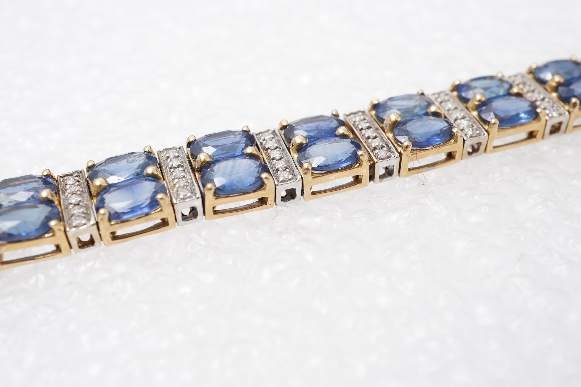 A sapphire and diamond bracelet